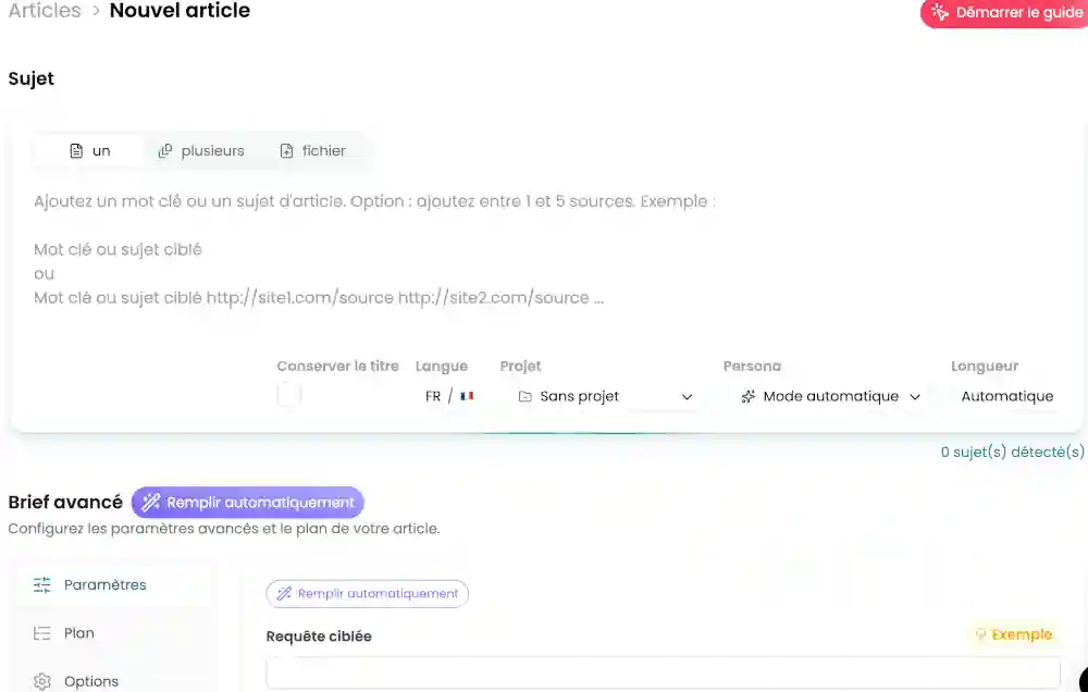 Modes de génération Autopilot et Affiliation