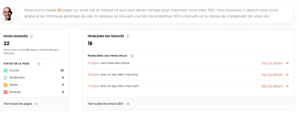 Audit site avec Ubersuggest