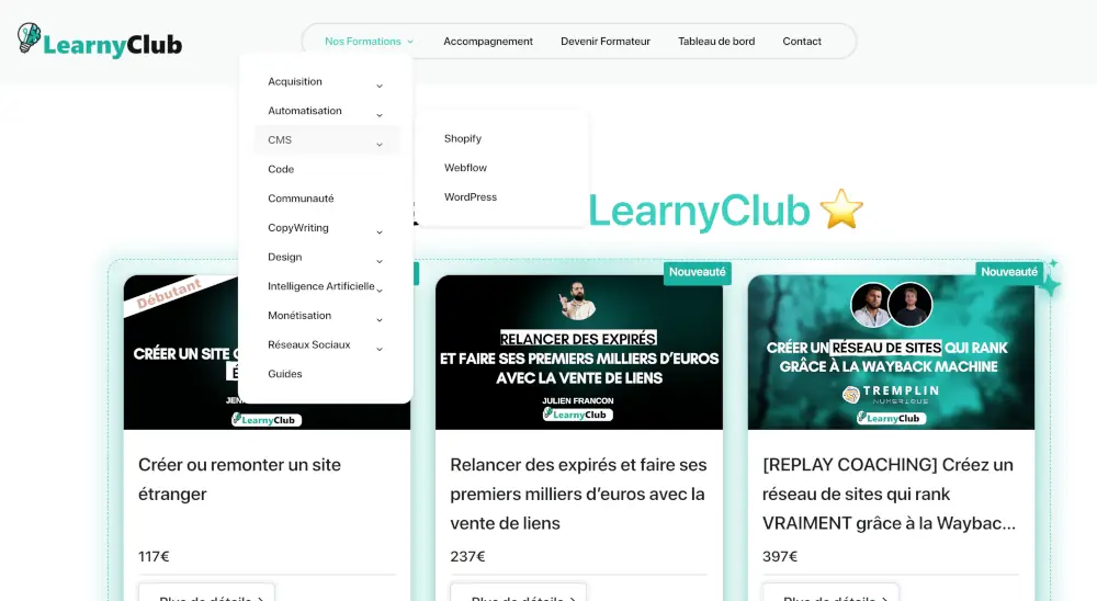 Un catalogue de formations spécialisées par thématiques