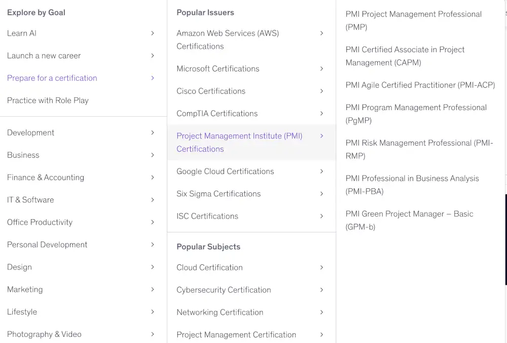 exporation catalogue udemy