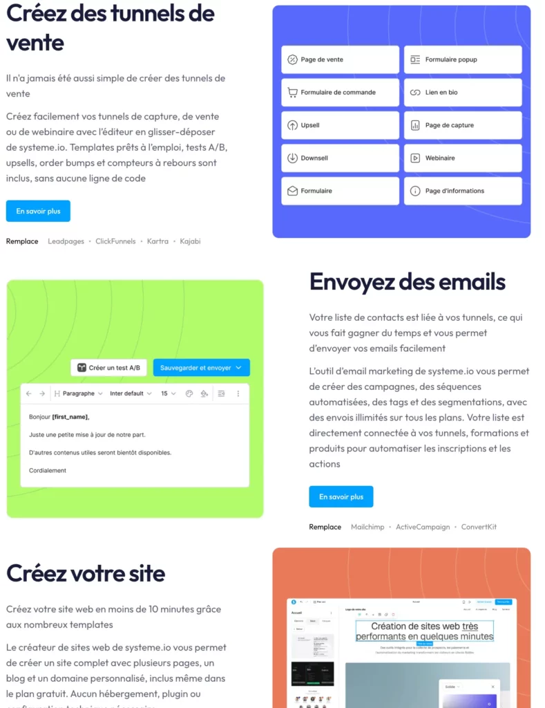 Que permet Systeme.io ? (fonctionnalités)