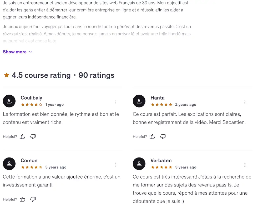 Vérifier le sérieux du formateur udemy