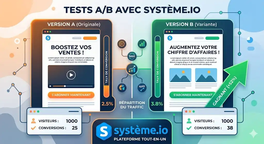 tests A/B avec systeme io
