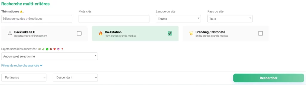L'offre de co-citation pour le partage des coûts