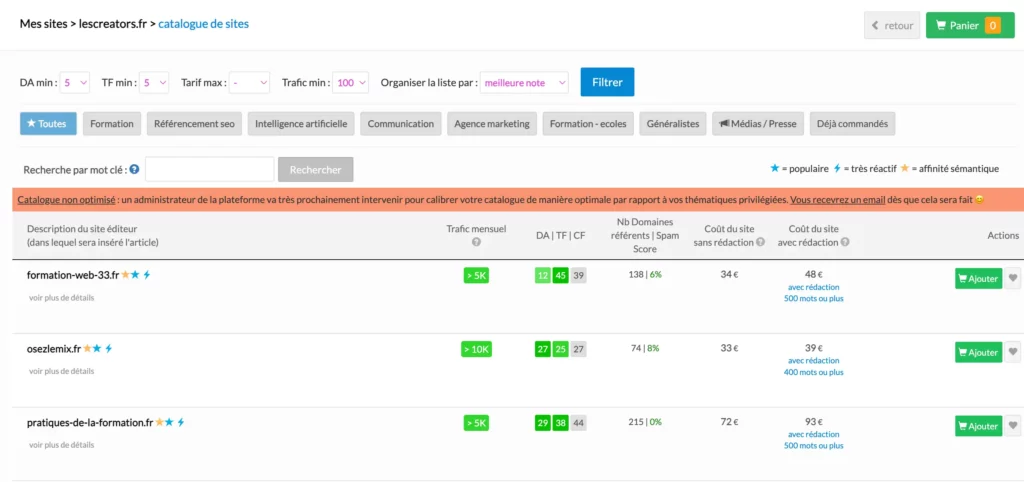 Mécanisme d'achat et de vente d'articles avec Boosterlink