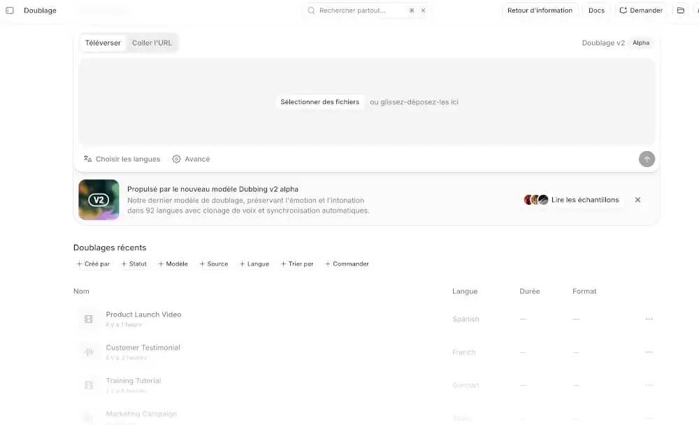 Doublage vidéo multilingue automatisé