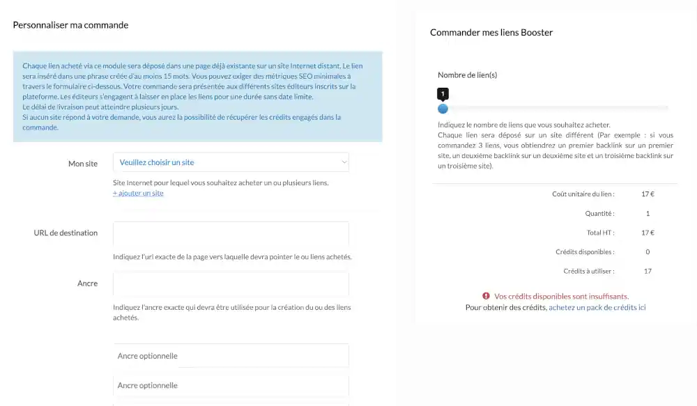 Le module d’ajout de liens sur des pages existantes de Boosterlink