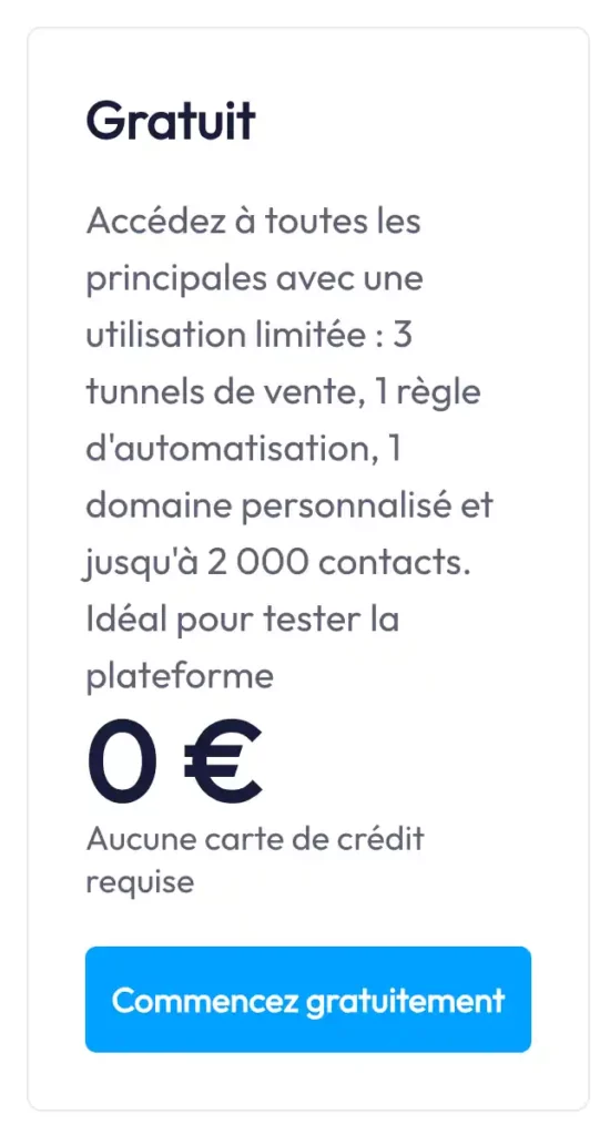 Le plan gratuit de Systeme.io et ses limites