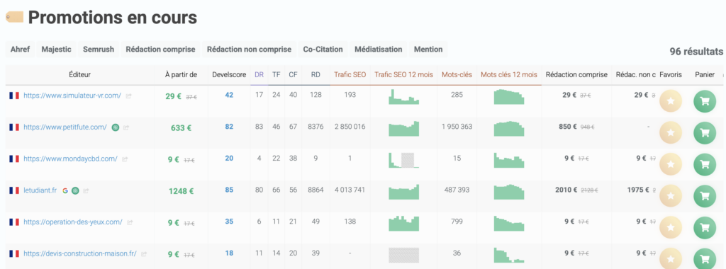 Profiter des promotions sur Develink