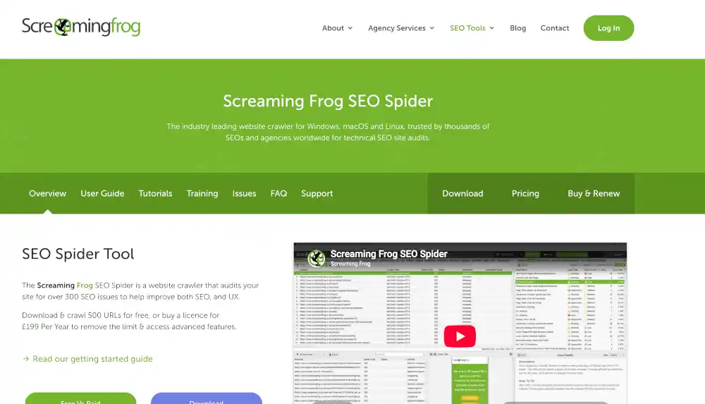 3. Screaming Frog (version gratuite) - pour l'audit technique