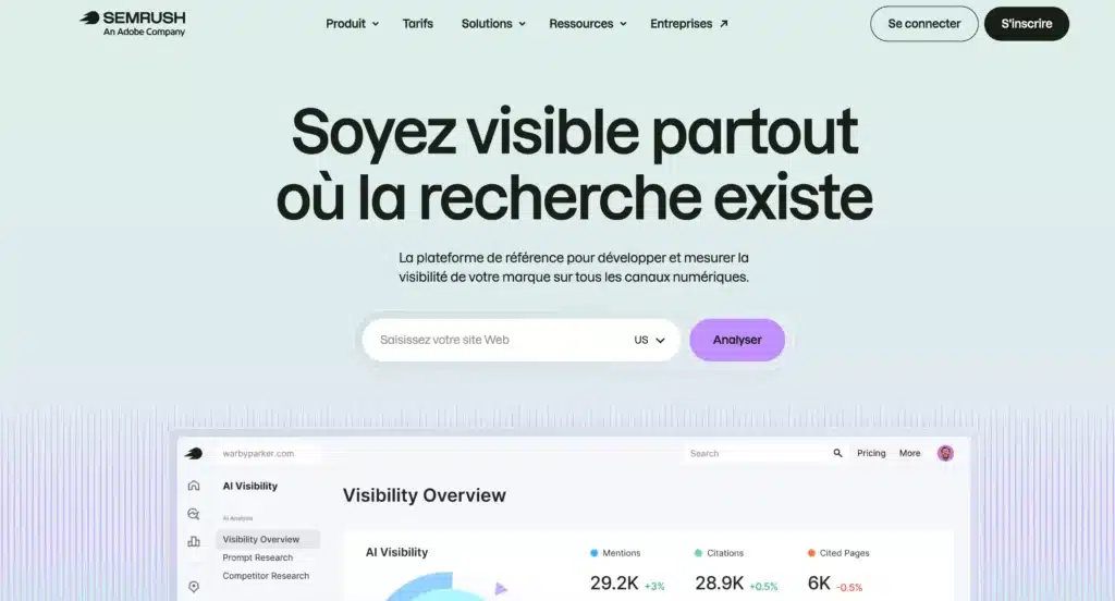 10. Semrush (compte gratuit) - 10 requêtes/jour