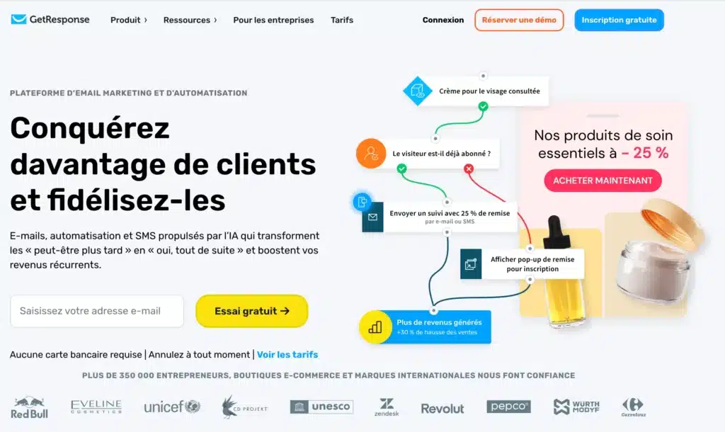 5. GetResponse - Le meilleur tout-en-un