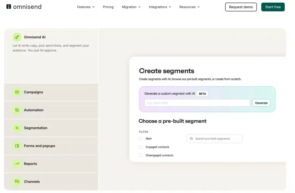 7. Omnisend - Le meilleur pour l'e-commerce débutant
