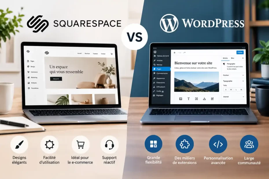 Squarespace vs WordPress : le comparatif tranché (coût réel, SEO, réversibilité) en 2026