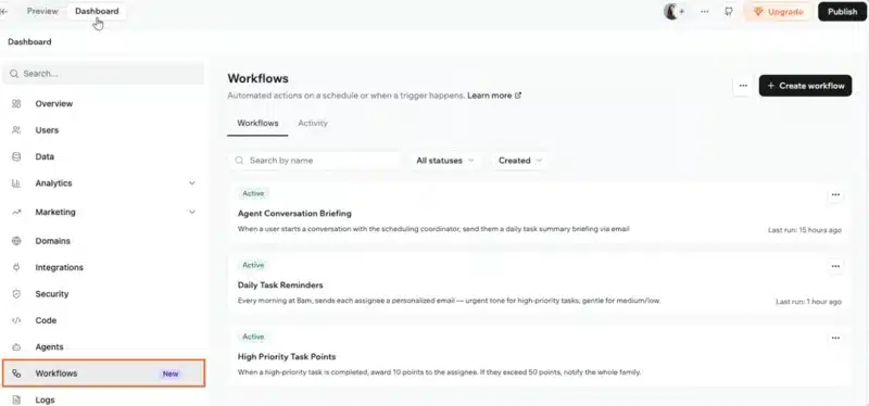 workflow base44